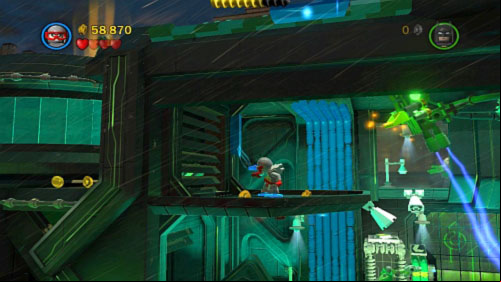 Then move to the higher floor using blue pipes, use magnesium on the local door (picture) and destroy the mechanism - Chemical Signature | Walkthrough - Walkthrough - LEGO Batman 2: DC Super Heroes Game Guide & Walkthrough