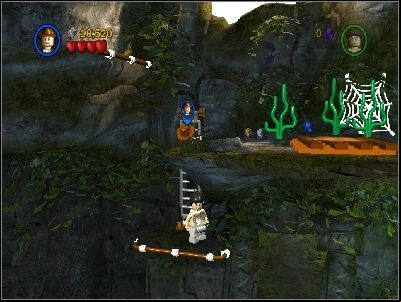 On the left side you will notice brown bars attached to the wall - Chapter 1 - The Lost Temple - part 1 - Riders of the Lost Ark - LEGO Indiana Jones: The Original Adventures - Game Guide and Walkthrough