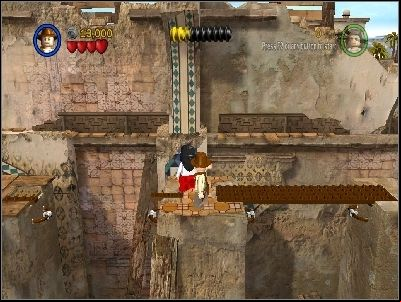 Go to the right but watch out for the wooden, brown bridges - Chapter 3 - City of Danger - part 2 - Riders of the Lost Ark - LEGO Indiana Jones: The Original Adventures - Game Guide and Walkthrough