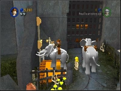Get on the elephant and ride with it to the right - Chapter 2 - Pankot Secrets - part 1 - The Temple of Doom - LEGO Indiana Jones: The Original Adventures - Game Guide and Walkthrough