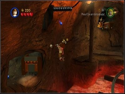Go in that direction jumping with the rope and using brown bars - Chapter 4 - Free the Slaves - part 1 - The Temple of Doom - LEGO Indiana Jones: The Original Adventures - Game Guide and Walkthrough