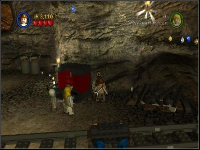 On the right side you will notice a machine with dynamite - Chapter 5 - Escape the Mines - The Temple of Doom - LEGO Indiana Jones: The Original Adventures - Game Guide and Walkthrough