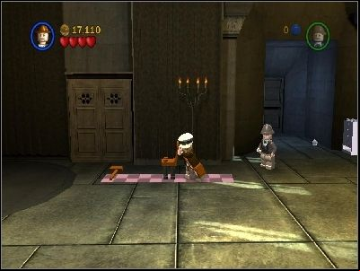 Only thing you need to do here is to push the chair all the way to the left and go down the secret age - Chapter 2 - Castle Rescue - The Last Crusade - LEGO Indiana Jones: The Original Adventures - Game Guide and Walkthrough