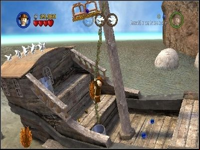 Get near the ship wreck and go on the board - Chapter 4 - Trouble in the Sky - The Last Crusade - LEGO Indiana Jones: The Original Adventures - Game Guide and Walkthrough