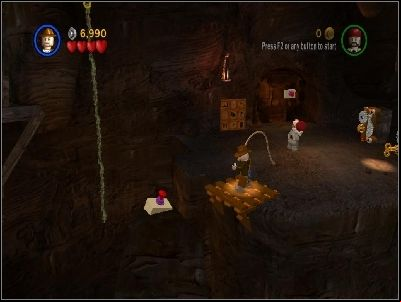 Go all the way to the right and jump to the other side using the rope - Chapter 6 - Temple of the Grail - part 2 - The Last Crusade - LEGO Indiana Jones: The Original Adventures - Game Guide and Walkthrough