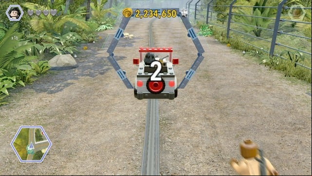 You will receive the third golden brick after completing the race - Jurassic Park Gate | Jurassic Park - secrets in free roam - Jurassic Park - secrets in free roam - LEGO Jurassic World Game Guide & Walkthrough