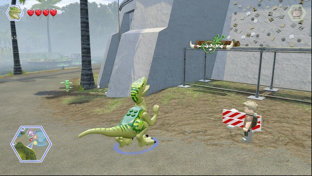 You will find small scaffolding behind the building - Visitors Center | Jurassic Park - secrets in free roam - Jurassic Park - secrets in free roam - LEGO Jurassic World Game Guide & Walkthrough