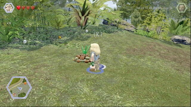 You will receive the fourth brick once you water up three piles of ground shown on the picture - Gallimimus Territory | Jurassic Park - secrets in free roam - Jurassic Park - secrets in free roam - LEGO Jurassic World Game Guide & Walkthrough