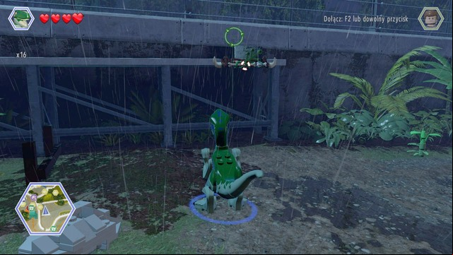 As raptor, jump on the rod shown on the picture - Herbivore Territory | Jurassic Park - secrets in free roam - Jurassic Park - secrets in free roam - LEGO Jurassic World Game Guide & Walkthrough