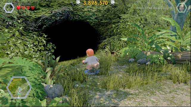 Enter the cave as Timmy and build a chest from the bricks you can find there - Triceratops Territory | Jurassic Park - secrets in free roam - Jurassic Park - secrets in free roam - LEGO Jurassic World Game Guide & Walkthrough