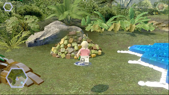 Walk to the dinosaur excrements and check which items are needed to heal him - Gyrosphere Valley | Jurassic World - secrets in free roam - Jurassic World - secrets in free roam - LEGO Jurassic World Game Guide & Walkthrough