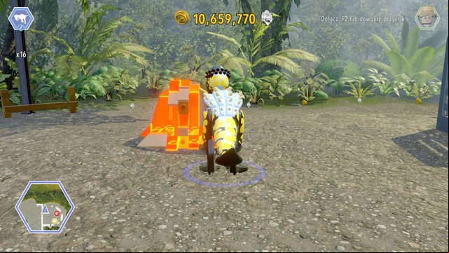 Once youre behind the gate, destroy the orange bricks shown on the picture as tyrannosaurus - Indominus Territory | Jurassic World - secrets in free roam - Jurassic World - secrets in free roam - LEGO Jurassic World Game Guide & Walkthrough