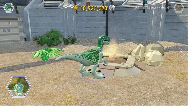 As raptor, walk to the chicken on the right side and follow his smell - East Boardwalk | Jurassic World - secrets in free roam - Jurassic World - secrets in free roam - LEGO Jurassic World Game Guide & Walkthrough