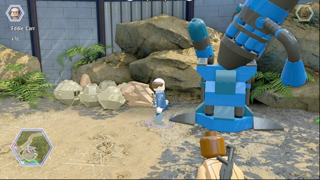 Repair the blue machine as Udesky and you will receive the second item - East Boardwalk | Jurassic World - secrets in free roam - Jurassic World - secrets in free roam - LEGO Jurassic World Game Guide & Walkthrough