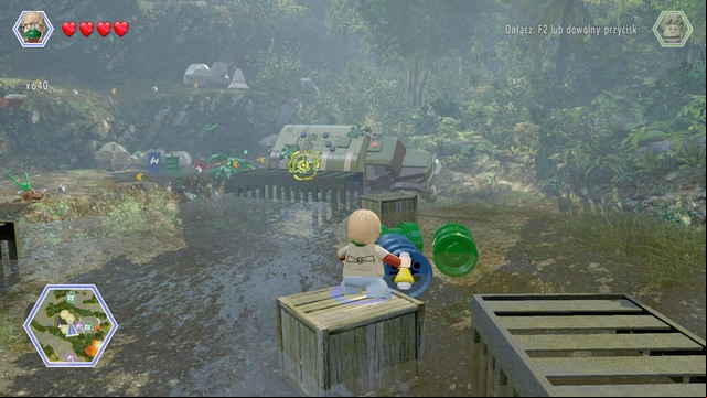 Once you get to the place shown on the picture, switch your character to Eric and throw the tyrannosaurus smell at the compsognathuses blocking the access - Erics Hideout | Jurassic Park III - secrets in free roam - Jurassic Park III - secrets in free roam - LEGO Jurassic World Game Guide & Walkthrough