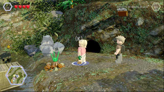 As Ellie, walk to the plant and water it up - Erics Hideout | Jurassic Park III - secrets in free roam - Jurassic Park III - secrets in free roam - LEGO Jurassic World Game Guide & Walkthrough