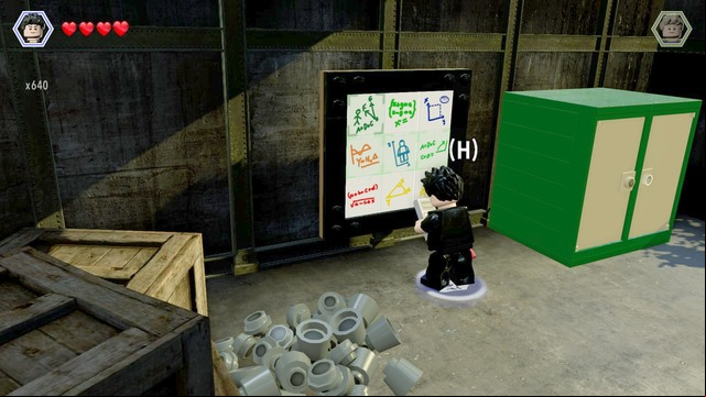 Enter the building and, as Malcolm, walk to the riddle on the wall - InGen Facility | Jurassic Park III - secrets in free roam - Jurassic Park III - secrets in free roam - LEGO Jurassic World Game Guide & Walkthrough