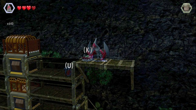 After getting to the platform shown on the picture, use the first lever to get the construction up - Isla Sorna Aviary | Jurassic Park III - secrets in free roam - Jurassic Park III - secrets in free roam - LEGO Jurassic World Game Guide & Walkthrough