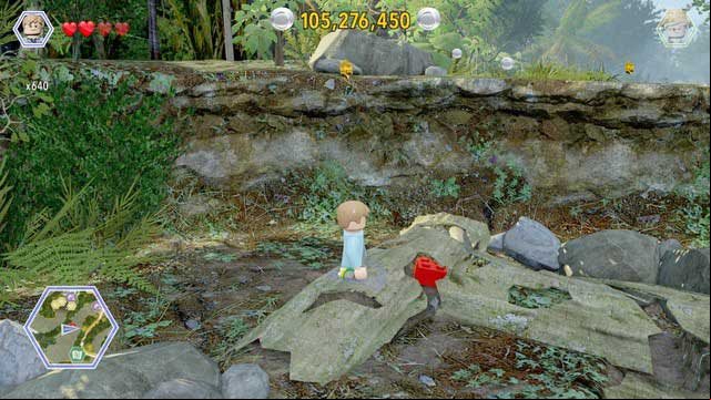 Red brick can be found in the trunk of an old tree - Spinosaurus Territory | Jurassic Park III - secrets in free roam - Jurassic Park III - secrets in free roam - LEGO Jurassic World Game Guide & Walkthrough