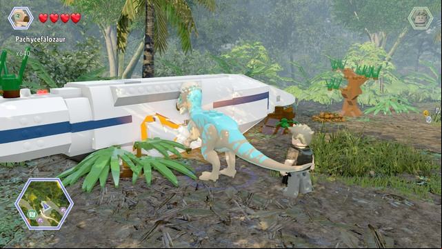 You will receive the second golden brick once you gain access to the wreck shown on the picture - Crash Site | Jurassic Park III - secrets in free roam - Jurassic Park III - secrets in free roam - LEGO Jurassic World Game Guide & Walkthrough
