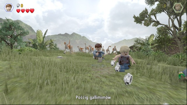 During the escape from the dinosaurs, stay in control of Murphy and keep to the center of the road - Restoring power | Jurassic Park - walkthrough - Jurassic Park - walkthrough - LEGO Jurassic World Game Guide & Walkthrough