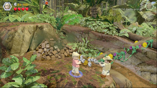 As Ellie, walk over to the left, where you find a heap of dirt - Restoring power | Jurassic Park - walkthrough - Jurassic Park - walkthrough - LEGO Jurassic World Game Guide & Walkthrough