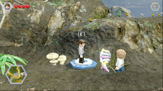 As Zach Mitchell, follow the turquoise studs to the destination and use the mechanism shown in the screenshot - Out of Bounds | Jurassic World - walkthrough - Jurassic World - walkthrough - LEGO Jurassic World Game Guide & Walkthrough