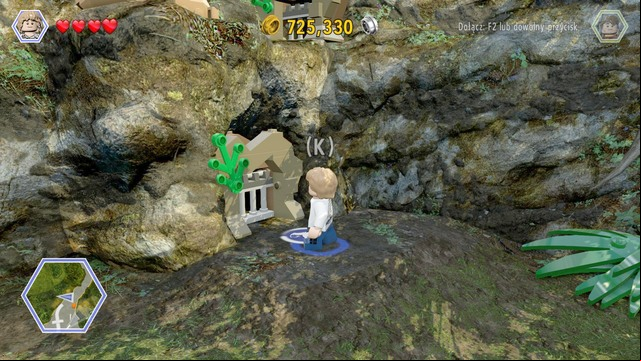 As Grey, approach the recess in the rock and climb up using the shaft - Under Attack | Jurassic World - walkthrough - Jurassic World - walkthrough - LEGO Jurassic World Game Guide & Walkthrough