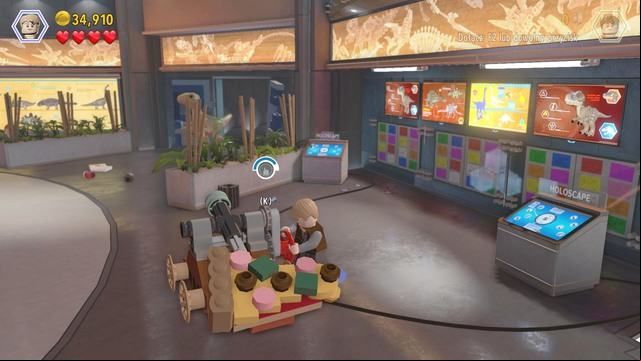 After you climb down, switch to Owen and disable camo - Main Street Showdown | Jurassic World - walkthrough - Jurassic World - walkthrough - LEGO Jurassic World Game Guide & Walkthrough