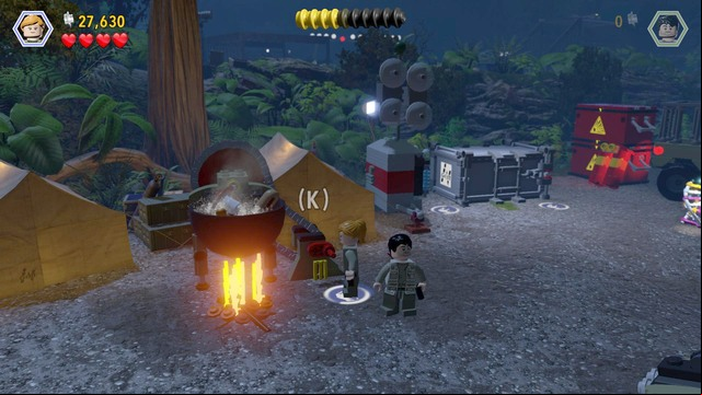 The toadstool can be found in the boiling cauldron in the middle - InGen Arrival | Jurassic Park - The Lost World - walkthrough - Jurassic Park - The Lost World - walkthrough - LEGO Jurassic World Game Guide & Walkthrough