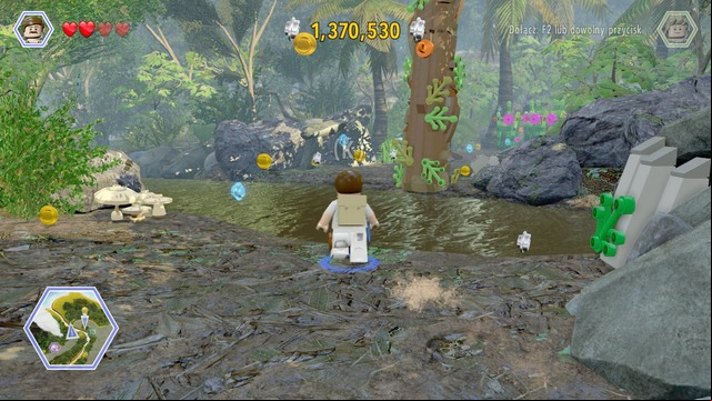 To get over to the other side of the river, as Paul, approach the spot shown in the screenshot and use the rope on the catch - Spinosaurus | Jurassic Park III - walkthrough - Jurassic Park III - walkthrough - LEGO Jurassic World Game Guide & Walkthrough