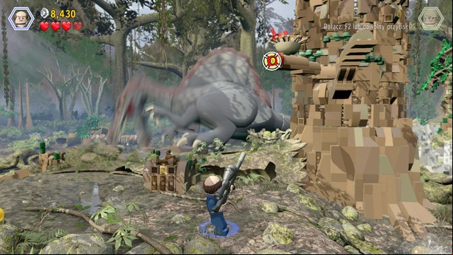 After the battle, switch to any character and build a plank, over which you will get to the right side - Spinosaurus | Jurassic Park III - walkthrough - Jurassic Park III - walkthrough - LEGO Jurassic World Game Guide & Walkthrough
