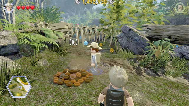 As Grant, reach the spot shown in the screenshot and dig up a bar - Eric Kirby | Jurassic Park III - walkthrough - Jurassic Park III - walkthrough - LEGO Jurassic World Game Guide & Walkthrough