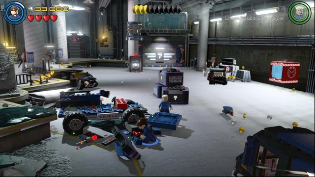Walk as Maria Hill after the cutscene towards the place shown on the picture and aim at the switch - A Loki Entrance - Walkthrough - LEGO Marvels Avengers - Game Guide and Walkthrough