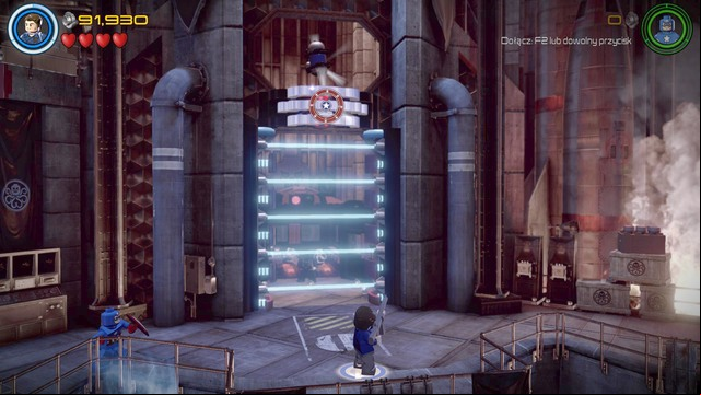 Get to the upper floor of the location, walk to the age shown on the picture and shoot the hook at the anchor as Barnes - Rail Hydra - Walkthrough - LEGO Marvels Avengers - Game Guide and Walkthrough