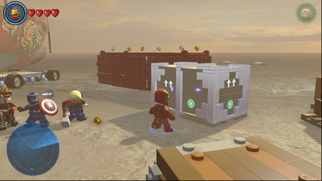 Walk towards the container shown on the picture and scan the area - Anger Management - Walkthrough - LEGO Marvels Avengers - Game Guide and Walkthrough