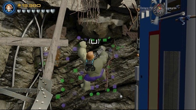 Jump as Black Widow on Hulk after the fall and start climbing on the wall - Rise of Ultron - Walkthrough - LEGO Marvels Avengers - Game Guide and Walkthrough