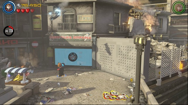 When the characters change, start controlling Scarlet and walk towards the fire truck that blocks access to the window - Rise of Ultron - Walkthrough - LEGO Marvels Avengers - Game Guide and Walkthrough