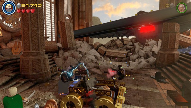 Once you reach the destination, destroy the brick objects shown on the picture and then use them to create the first part of the battering ram - Lost in the Aether - Walkthrough - LEGO Marvels Avengers - Game Guide and Walkthrough