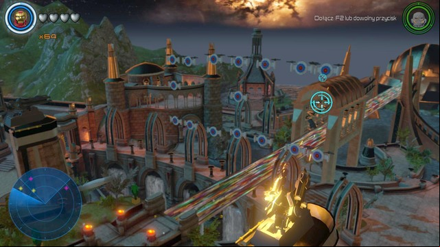 You will receive another golden brick after shooting the shields with the cannon on the tower - Golden bricks - Asgard - secrets - LEGO Marvels Avengers - Game Guide and Walkthrough
