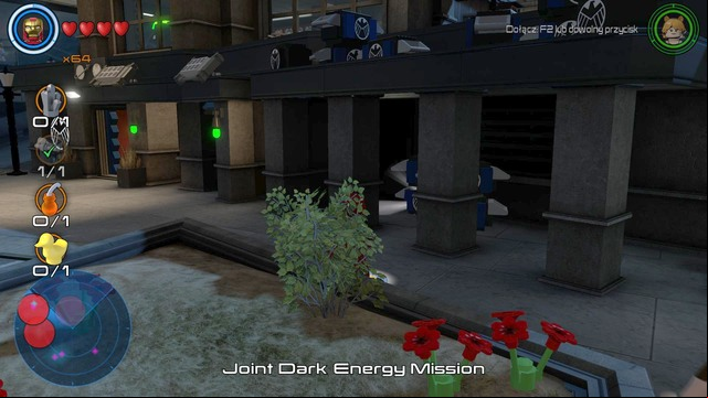 The second item is behind the pillars - Side missions - S.H.I.E.L.D. Base - secrets - LEGO Marvels Avengers - Game Guide and Walkthrough
