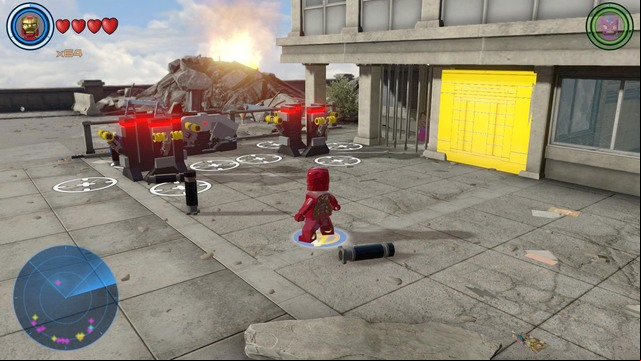 On the right side of the bridge you will find eight levers and few blocked ages with civilians imprisoned inside - Characters - Sokovia - secrets - LEGO Marvels Avengers - Game Guide and Walkthrough