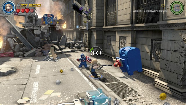 You can obtain the second character by opening the blue mailbox shown on the picture - Characters - Earths Mightiest - secrets - LEGO Marvels Avengers - Game Guide and Walkthrough