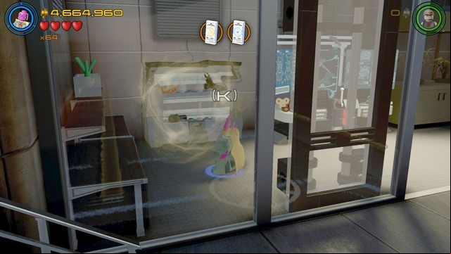 Next to the computer you will find shelves that you must move using Scarlet Witch or Vision - Characters - No Strings On Me - secrets - LEGO Marvels Avengers - Game Guide and Walkthrough