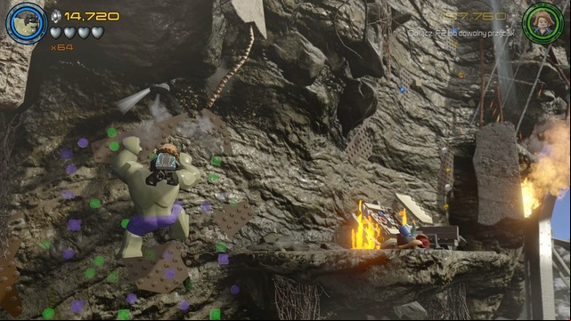The first Minikit is hanging above the first climbing wall - Minikits - Rise of Ultron - secrets - LEGO Marvels Avengers - Game Guide and Walkthrough