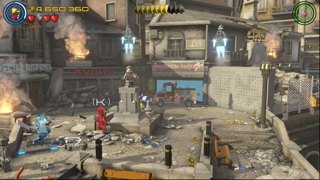 Walk towards the monument shown on the picture and scan the area - Minikits - Rise of Ultron - secrets - LEGO Marvels Avengers - Game Guide and Walkthrough