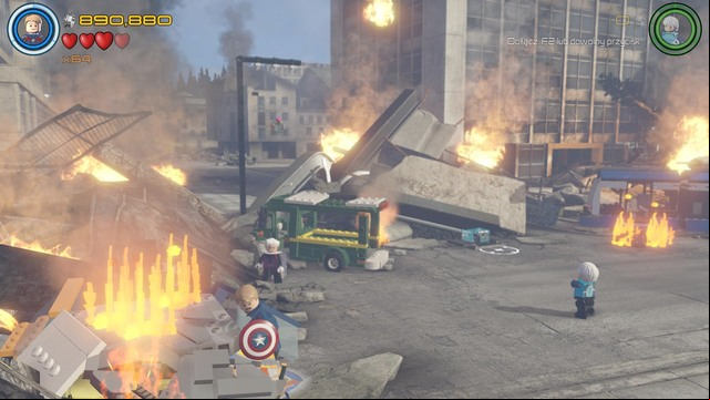 Walk to the left side as Captain America and put out the fire shown on the picture - Minikits - Rise of Ultron - secrets - LEGO Marvels Avengers - Game Guide and Walkthrough