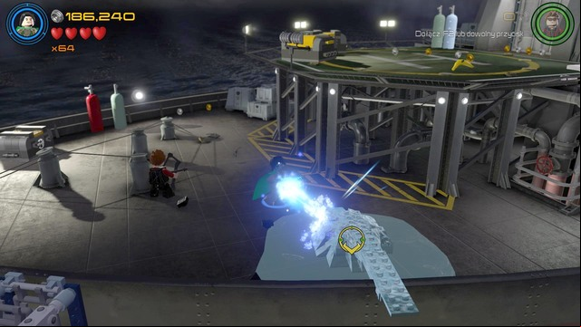 After the mission starts, walk towards the pool shown on the picture and use Lokis special ability to change it into ice and form a trampoline - Minikits - Lack of Insight - secrets - LEGO Marvels Avengers - Game Guide and Walkthrough