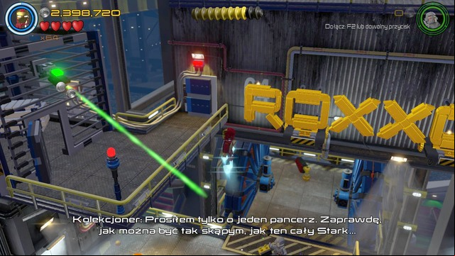 Go airborne after accepting the mission and fly towards the small balcony on the left side - Stan Lee / Red brick - Ready, A.I.M., Fire - secrets - LEGO Marvels Avengers - Game Guide and Walkthrough