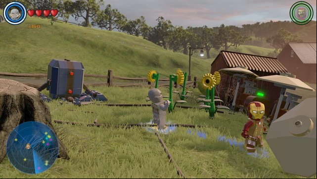 Walk towards the place shown on the picture which is located on the left from the barn - Characters - Bartons Farm - secrets - LEGO Marvels Avengers - Game Guide and Walkthrough